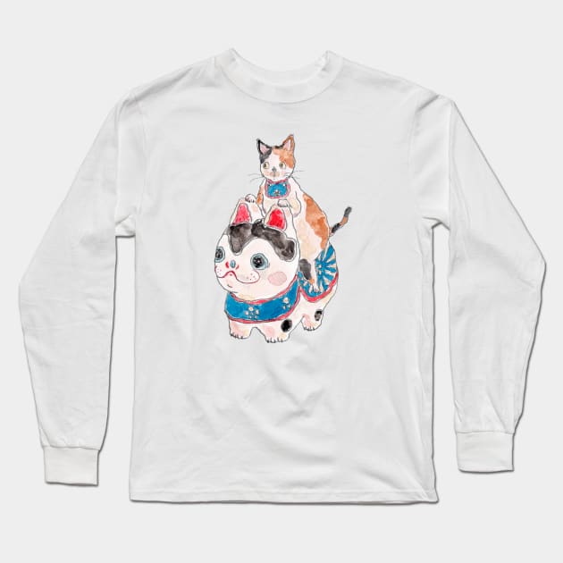 Harikoinu Nyanco Long Sleeve T-Shirt by TOCOROCOMUGI